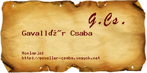 Gavallér Csaba névjegykártya