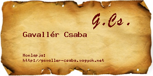 Gavallér Csaba névjegykártya
